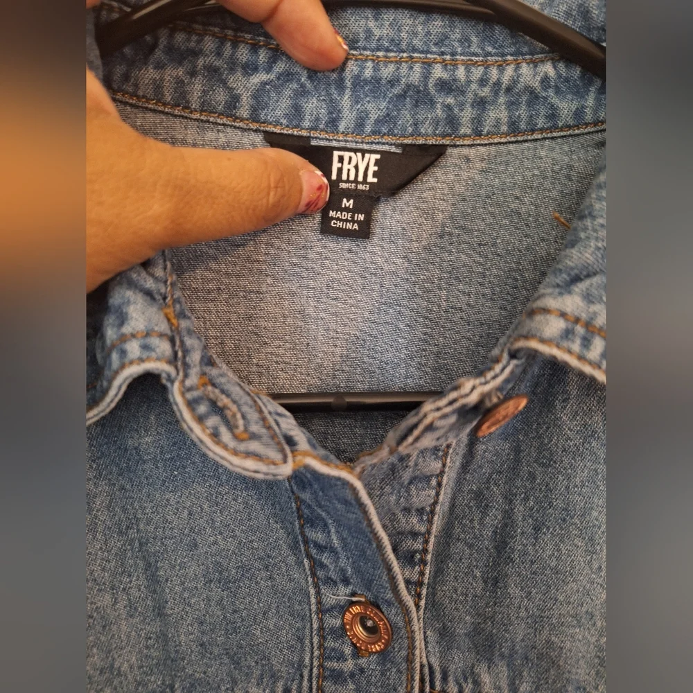 NEW FRYE Denim Button-Up Dress - Picture 4 of 5